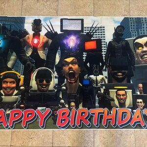 Skibidi Toilet Happy Birthday Party Supplies